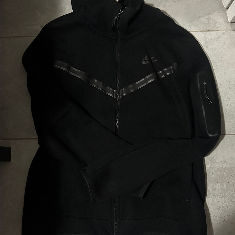 Nike Tech Black Full-Zip Jacket with Logo